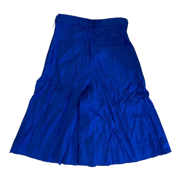 & Other Stories Electric Blue Skort Culottes Flowy Size 4 Knee Length Zip Crop - Picture 2 of 10